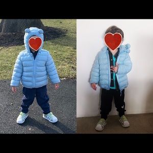 Toddler Winter light puffer jacket baby blue coat